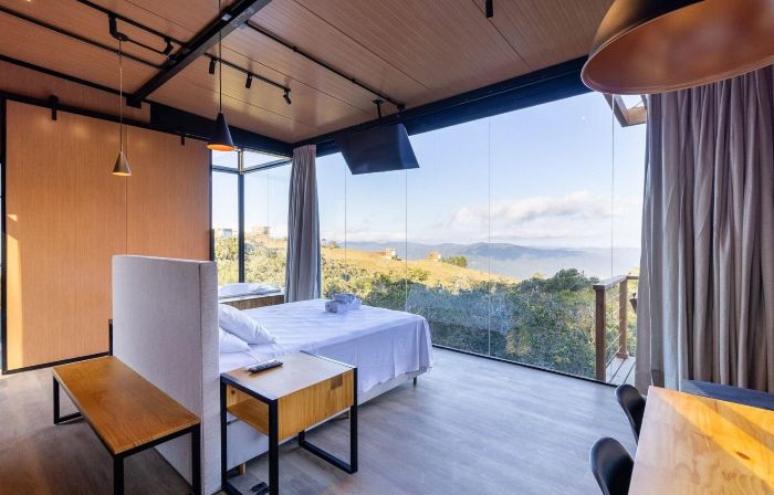 Cabana jacuzzi e vista montanhas VST031