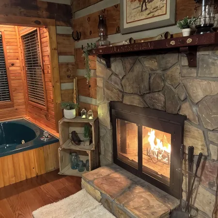 Extremely clean cabin in a quiet setting with an outdoor fire pit.