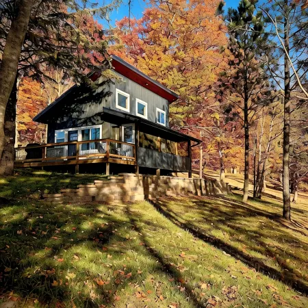 Cozy Peninsula Lake Cabin on 40 Acres