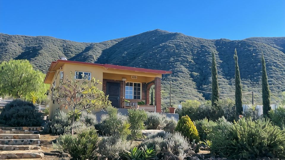 3 comfortable individuals cabins in a property with stunning views of the valley