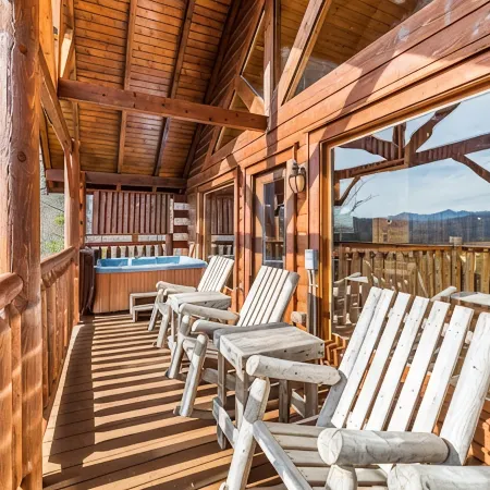 Premium Host: Full Log Cabin/Spectacular MountainViews/ HotTub/WiFi/Pool/Gym !!!