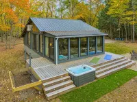 Lux Designer Private Waterfront Crooked River Sebago - Glass Walls - Huge Yard - 5-Star
