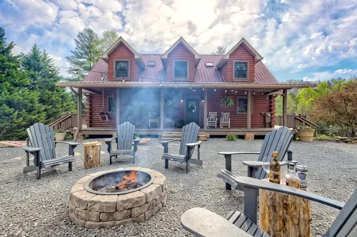 Stacked Stone Retreat - Bryson City Luxury Log Home close to town - 발코니