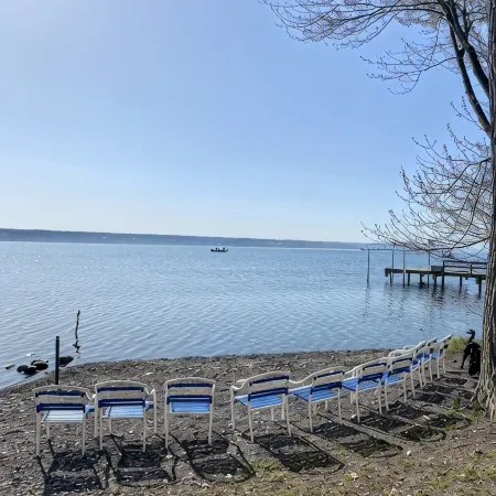 New Dock with Large Platform.  Bring the Boat!  Lakefront Farmhouse.