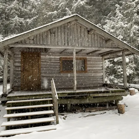 Walk to this secluded lakeside cabin in downeast Maine