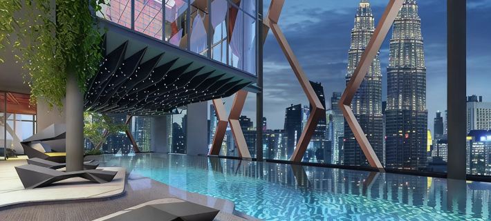 Scarletz KLCC @ Apartments By Gravity 【6mins Kuala Lumpur Tower（KL Tower） + Rooftop Infnity pool】 クアラルンプールのホテル