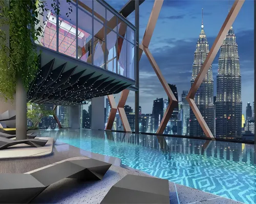 Scarletz KLCC @ Apartments By Gravity 【6mins Kuala Lumpur Tower（KL Tower） + Rooftop Infnity pool】 Отели рядом с достопримечательностью «Ампанг»