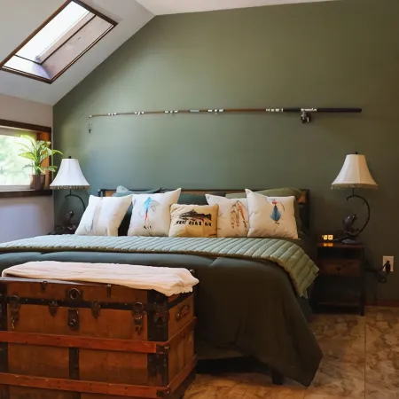 Wilderness Setting with lodge/cabin Feel.