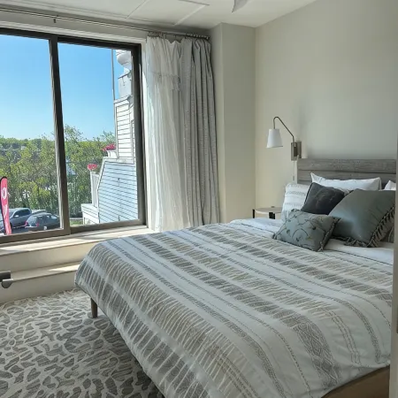 Sunny downtown Belfast apartment with water view, right on Main St near eateries