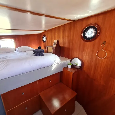 Charming captain's cabin on the historic ship De Hoop