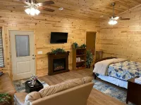 Eureka Springs, AR. Cozy log cabin studio, sleeps 2-4.Lake view- 15 min to town - Hytter