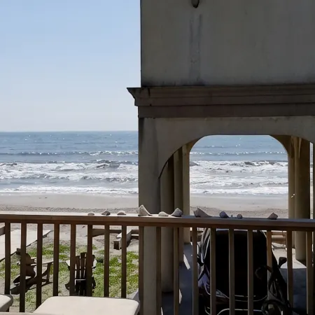 Beach is 50 steps away and you have PRIVATE beach access and wonderful views