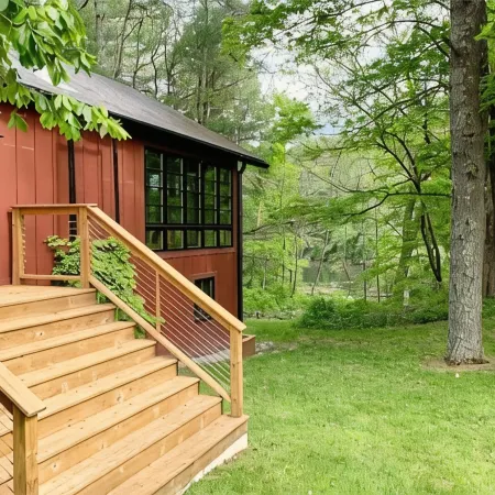 Hudson Valley stunning lake side modern barn in an Enchanted Forest