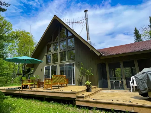 Moss Creek Cabin in the woods on Madeline Island