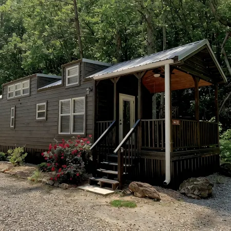 Tiny home only 1 mile from Vogel State Park! The Gray Loft Reece Farm Village