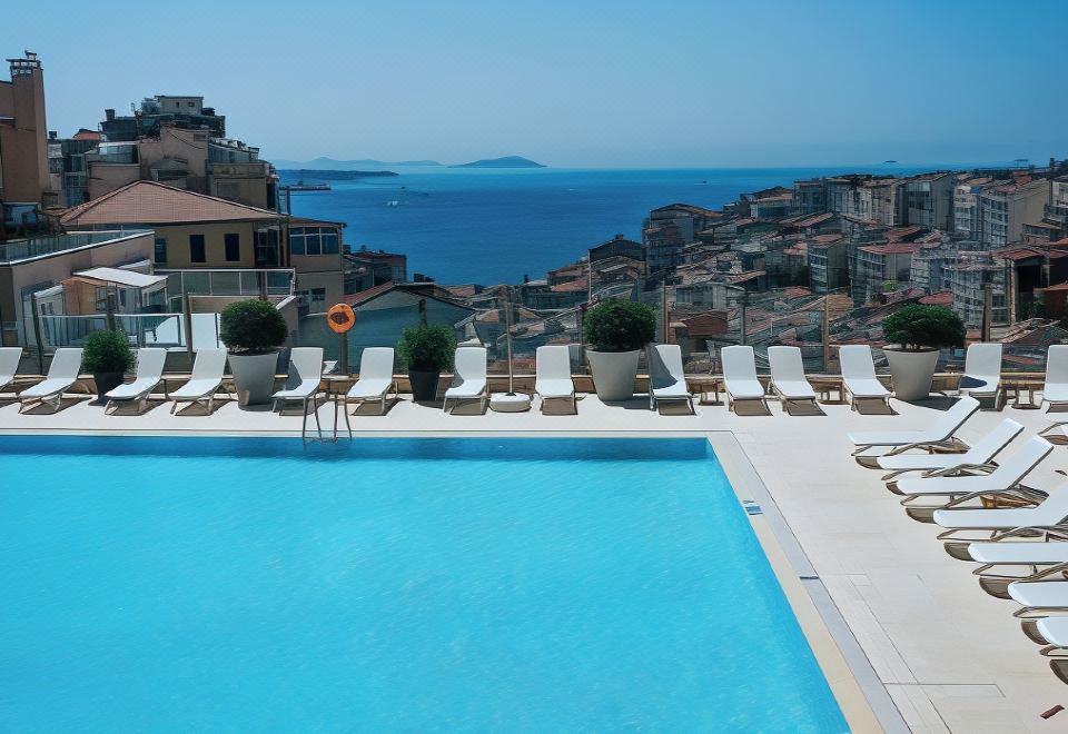 The pool at Hotel Villa San Gimignano offers a scenic view, either of the hotel itself or of the nearby city of Tokyo at The Marmara Taksim