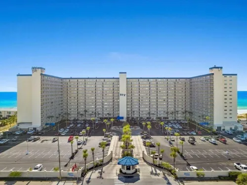 Beach Front Condo at Regency Towers w/ Sunset Views! Sleeps 10 Hotels in Lower Grand Lagoon