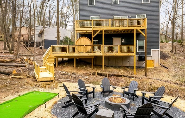 Modern Family Luxury, 6br, 5 bath, WOW factor! Sauna, Hot Tub, Game rms FirePit!