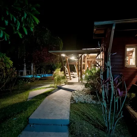 Wooden villa with private pool in a tropical garden 3 minutes from the beach