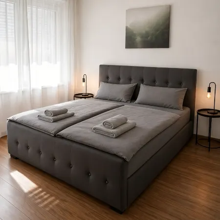 C&V: 4 PP- 3 rooms - central + WLAN + Smart TV + box spring bed