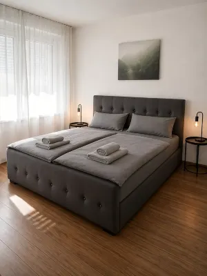C&V: 4 PP- 3 rooms - central + WLAN + Smart TV + box spring bed
