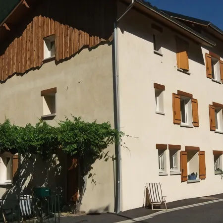 Lovely village house with a view of lake and mountain VAUJANY on the other side Alpe d'Huez