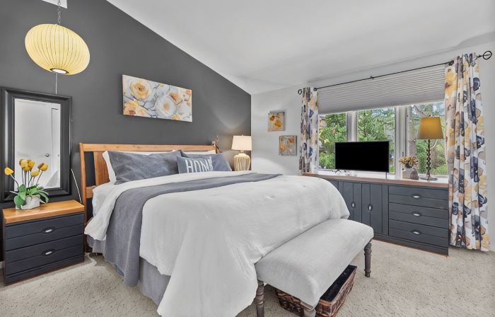 Winter Getaway with Cozy Fireplace in This Elegant Lake Geneva Condo & King Bed.