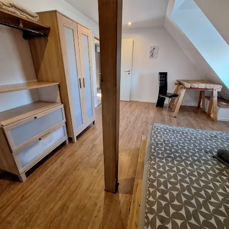 Large central apartment in Bielefeld for up to 8 people.