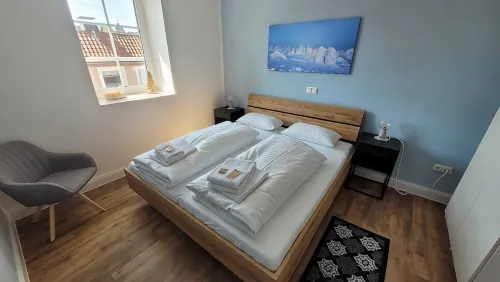 Farbzauber Blau im Harz apartment Thore with sauna, balcony, garden, bicycle shed