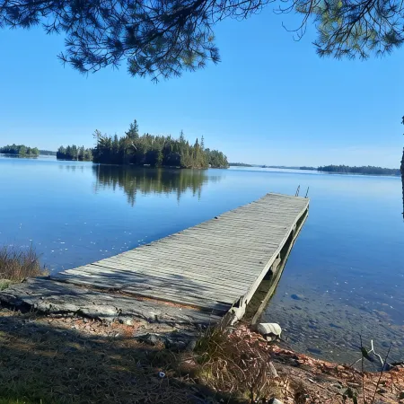 3 bedroom cabin on Crow Lake at Bull Moose Lodge. Pet friendly
