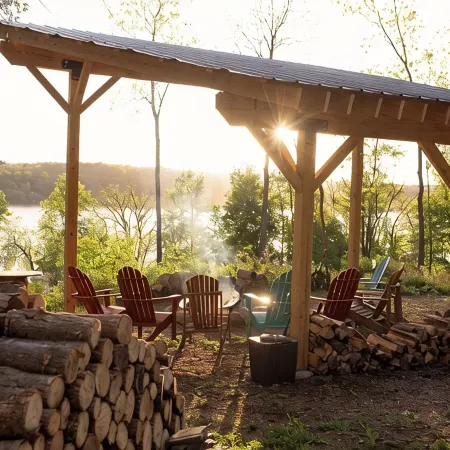 Glamping RV Overlooking Conesus Lake Finger Lakes Region Fire Pit A/C and Pool Hotels in Conesus