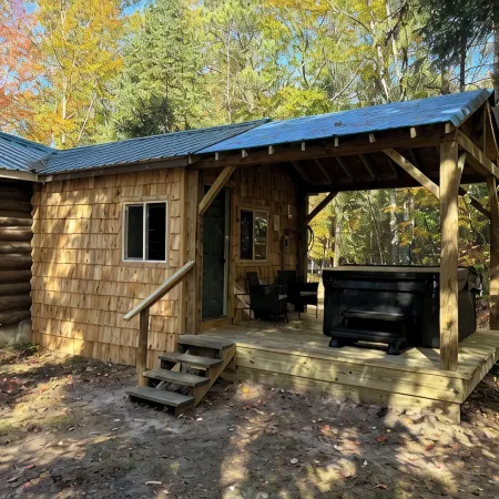 Two Bedroom Cabin with Hot Tub and Fireplace.