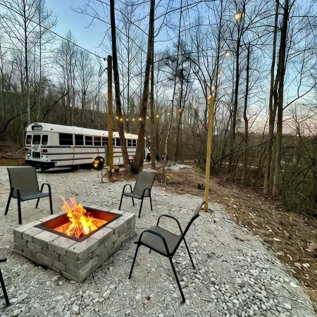Quaint School Bus with AC near Red River Gorge