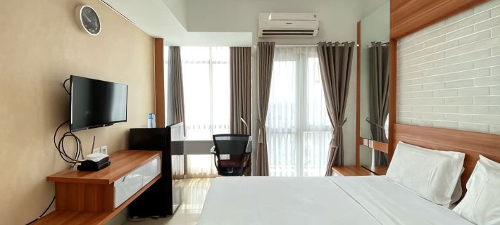 Monochrome Studio Room at Taman Melati Jatinangor Apartment by Travelio Hotels in Sumedang Regency