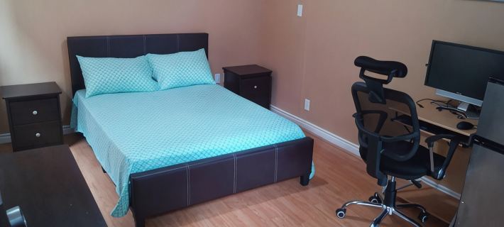 Luxury Master Bedroom on Main Level of House Hotels in Brampton