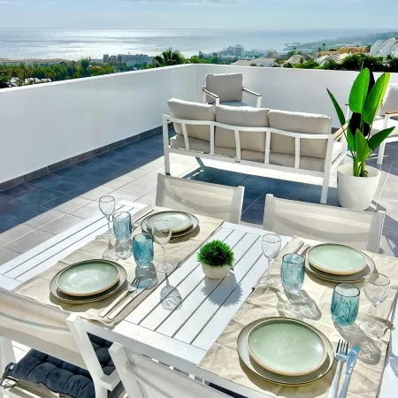 Tenerife South 180 degree sea view terrace & sunset. Fully equipped