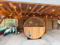 Sauna & Riverfront, 3-Bed 2-Bath, 175 ft on Betsie River, 1 Mile to Crystal Mtn