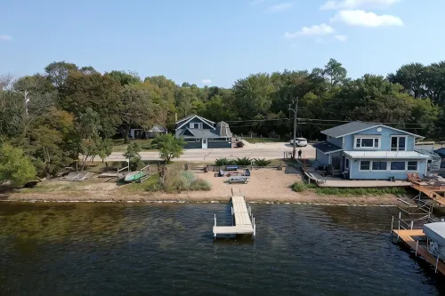 Lakefront Retreat w/ Private Beach, Pier, Game Room & Sleeps 14 - 3-Star