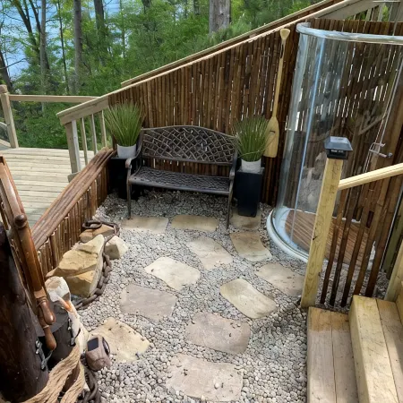 House is located on Lake Huron with a private beach