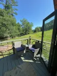 Tiny cabin sits by a bubbling, stocked creek. Pet friendly for a fee, hot tub - Chalets