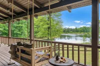Cabin on 35 acres w/private lake for fishing, fenced yard, hot tub, pool table