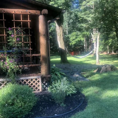 LOG  CABIN IN ZEN FOREST