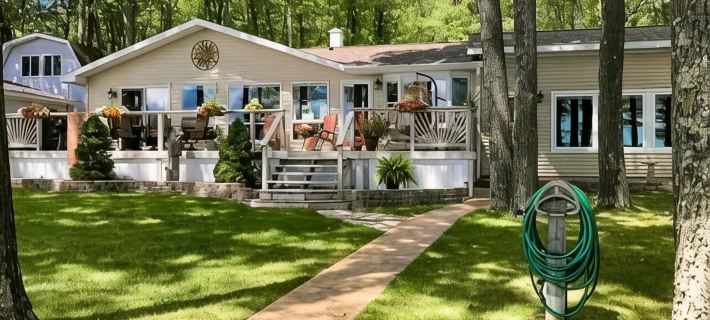 Charming Lake Front Cabin - 3-bedroom house with AC, WiFi in serene Hubbard Lake Hotels in Alcona County