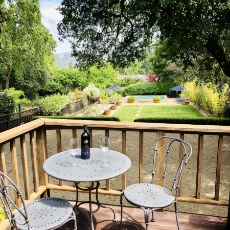 Downtown St. Helena retreat with pool, bocce ball and privacy. Permit #PL23-019
