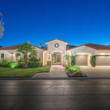 Contemporary PGA West Retreat on Greg Norman Course with West Mountain Views