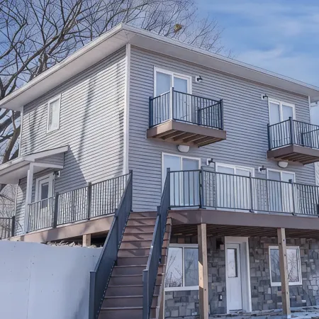 Quaint house on the bluffs overlooking the  scenic Missouri River.
