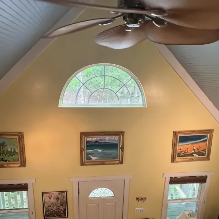 The Blue Cottage located in the woods on Lookout Mountain in Rising Fawn GA