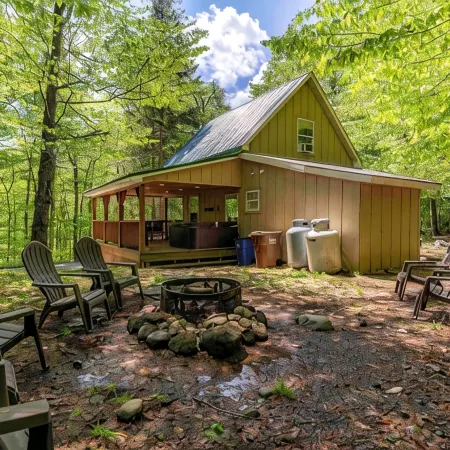 Cabin Close to Town, Private Beach, Parking & Hot Tub