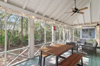 30A Beach Bungalow in Inlet: Steps from Sea, Pool with Golf Cart & Cruiser Bikes