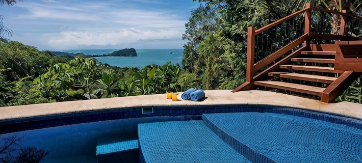 Balinese Style Tropical Villa w/4 suites Huge Ocean Views Private Pool Hotels in Manuel Antonio